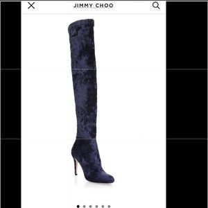 Jimmy Choo NIB Toni 90 OTK Velvet boot Sz 7